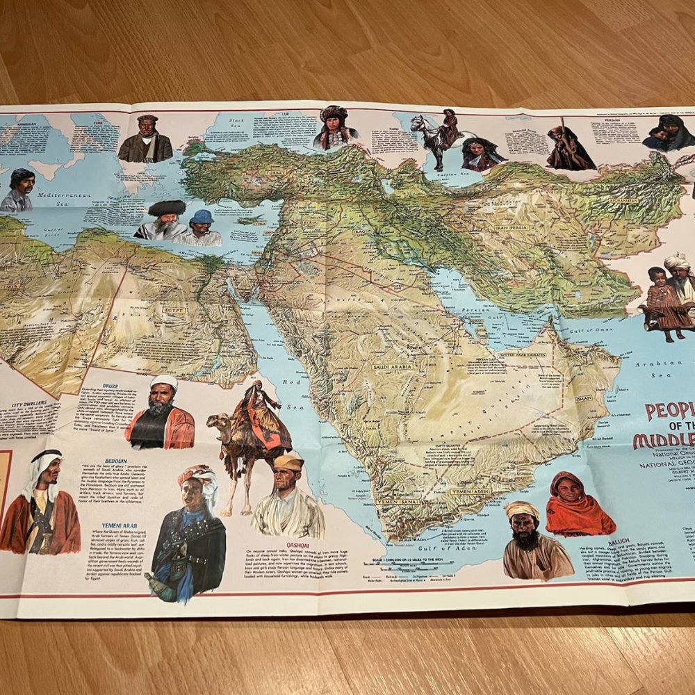 "Cultural map of the Middle East" - National geographic 1972
